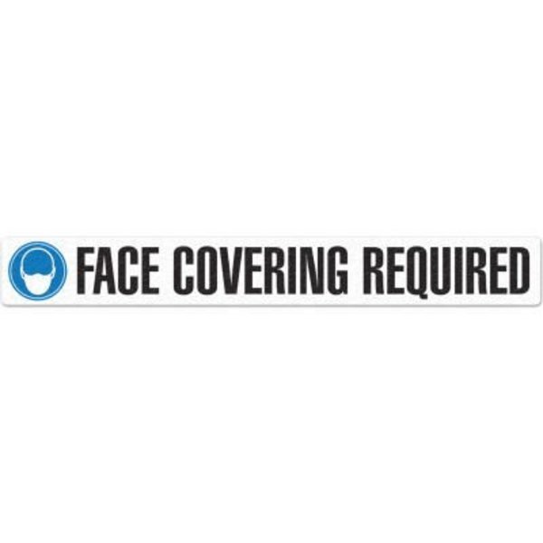 Top Tape And Label Incom Face Covering Required Floor Sign, 3" X 24", 5 Pack, Adhesive Vynmark FS3039V